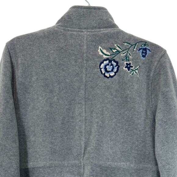VTG Coldwater Creek Jacket Women M Floral Embroidered Fleece Cottage Soft Grunge - Picture 5 of 12